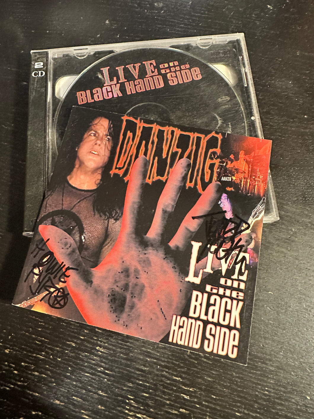 Danzig Live On The Black Hand Side 2xCD Signed Howie Pyro(RIP) and Todd Youth(RIP)