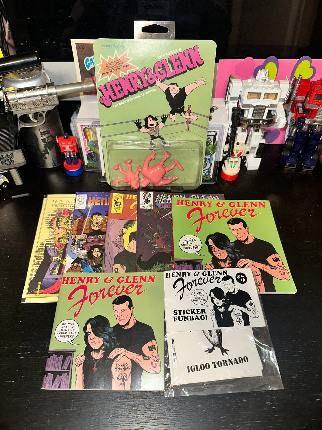 Henry & Glenn Muscle Punks Figures and Comic Lot with Sticker Pack Danzig