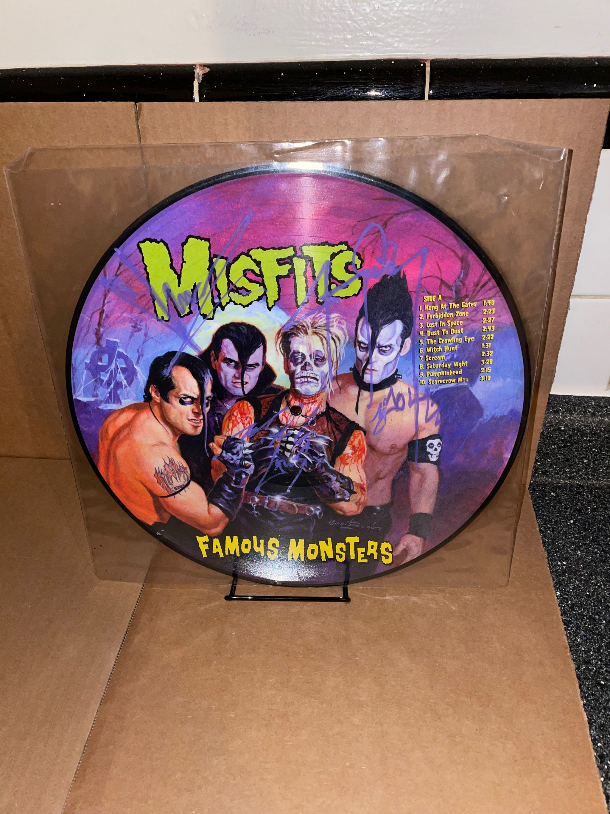 misfits vinyl famous monsters Misfits Famous Monsters LP 1999 Roadrunner Picture Disc Signed By All Members Not Danzig