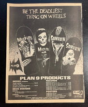 Load image into Gallery viewer, Misfits &quot;Evil Never Dies&quot; Coffin Cut Skateboard 1986 Plan 9 Official Original Danzig
